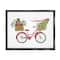 Stupell Industries Merry Christmas Seasonal Bicycle Framed Floater Canvas Wall Art